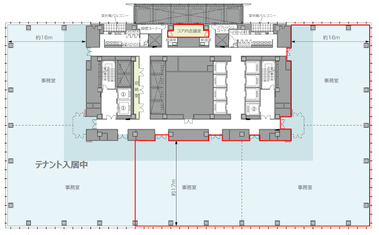 グラントウキョウサウスタワー 10階 371 34坪 賃貸オフィス詳細 979 Office Cube東京